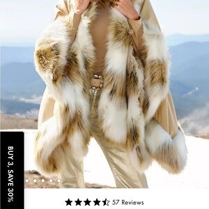 NWT Donna Salyers Fabulous Furs Faux Fur Coat cape jacket one size S M L wrap